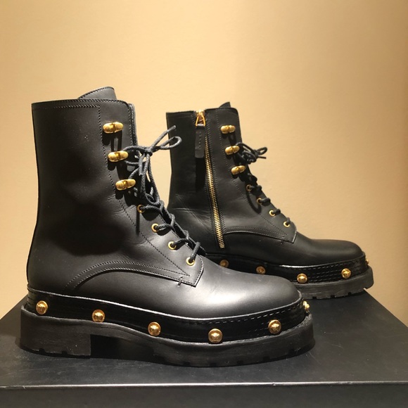 Versace Lace Up Combat Boots - Picture 4 of 8